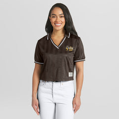 San Diego Padres WEAR by Erin Andrews Women's Cropped Polo - MLB