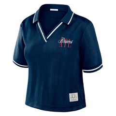 Atlanta Braves WEAR by Erin Andrews Women's Cropped Polo - MLB