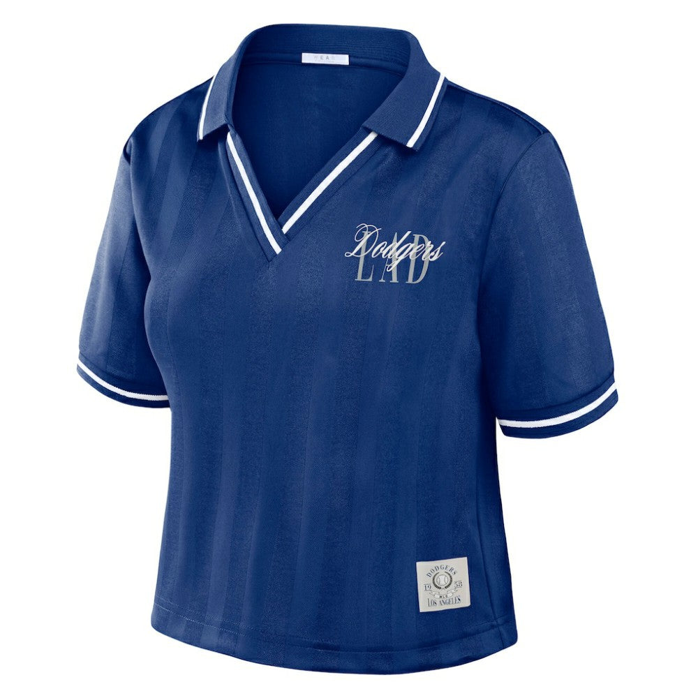 Los Angeles Dodgers WEAR by Erin Andrews Women's Cropped Polo - MLB
