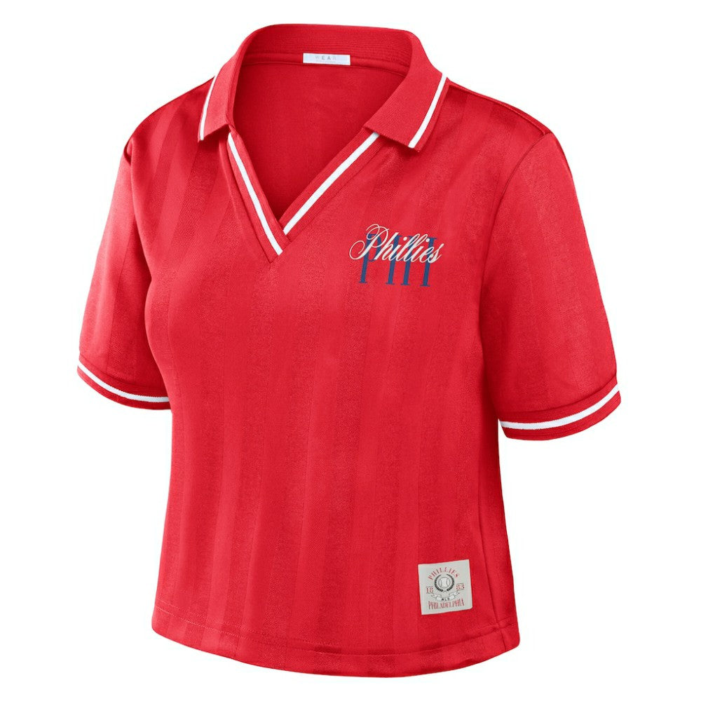 Philadelphia Phillies WEAR by Erin Andrews Women's Cropped Polo - MLB