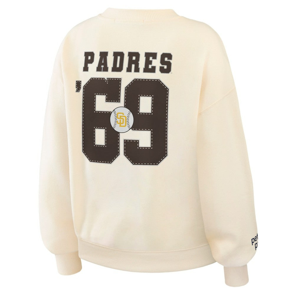 San Diego Padres WEAR by Erin Andrews Women's Heavyweight Crew Neck Sweatshirt - MLB Sweatshirts