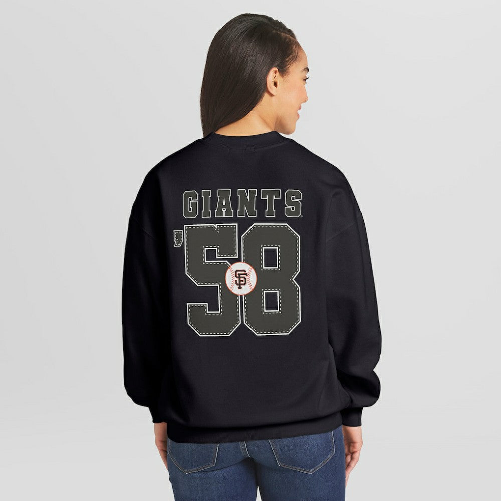 San Francisco Giants WEAR by Erin Andrews Women's Heavyweight Crew Neck Sweatshirt - MLB Sweatshirts