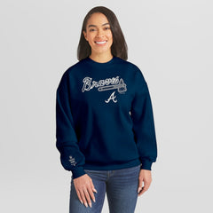 Atlanta Braves WEAR by Erin Andrews Women's Heavyweight Crew Neck Sweatshirt - MLB Sweatshirts