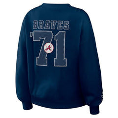 Atlanta Braves WEAR by Erin Andrews Women's Heavyweight Crew Neck Sweatshirt - MLB Sweatshirts