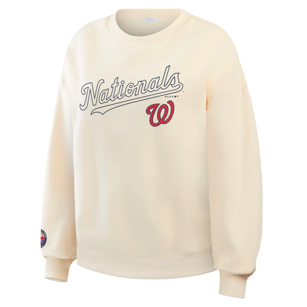 Washington Nationals WEAR by Erin Andrews Women's Heavyweight Crew Neck Sweatshirt - MLB Sweatshirts