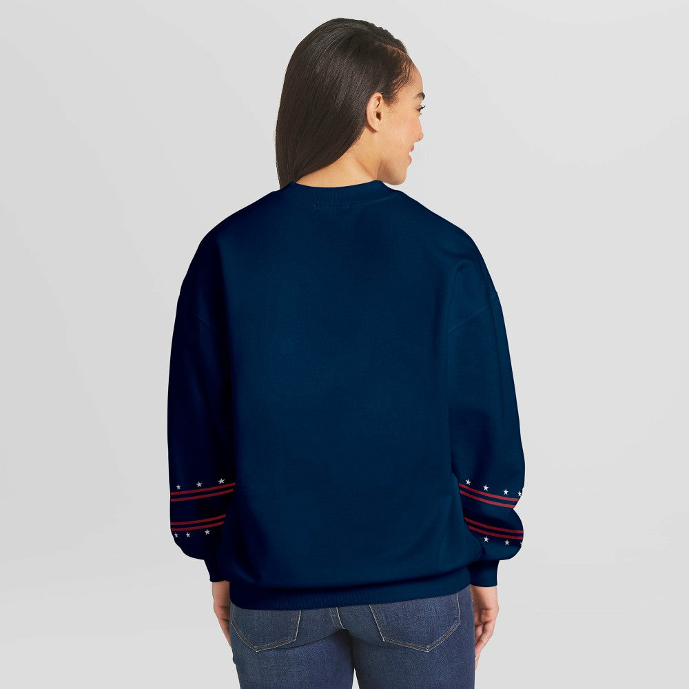 Los Angeles Dodgers WEAR by Erin Andrews Women's Americana Heavyweight Fleece Sweatshirt - MLB Sweatshirts