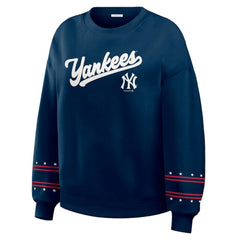 New York Yankees WEAR by Erin Andrews Women's Americana Heavyweight Fleece Sweatshirt - MLB Sweatshirts