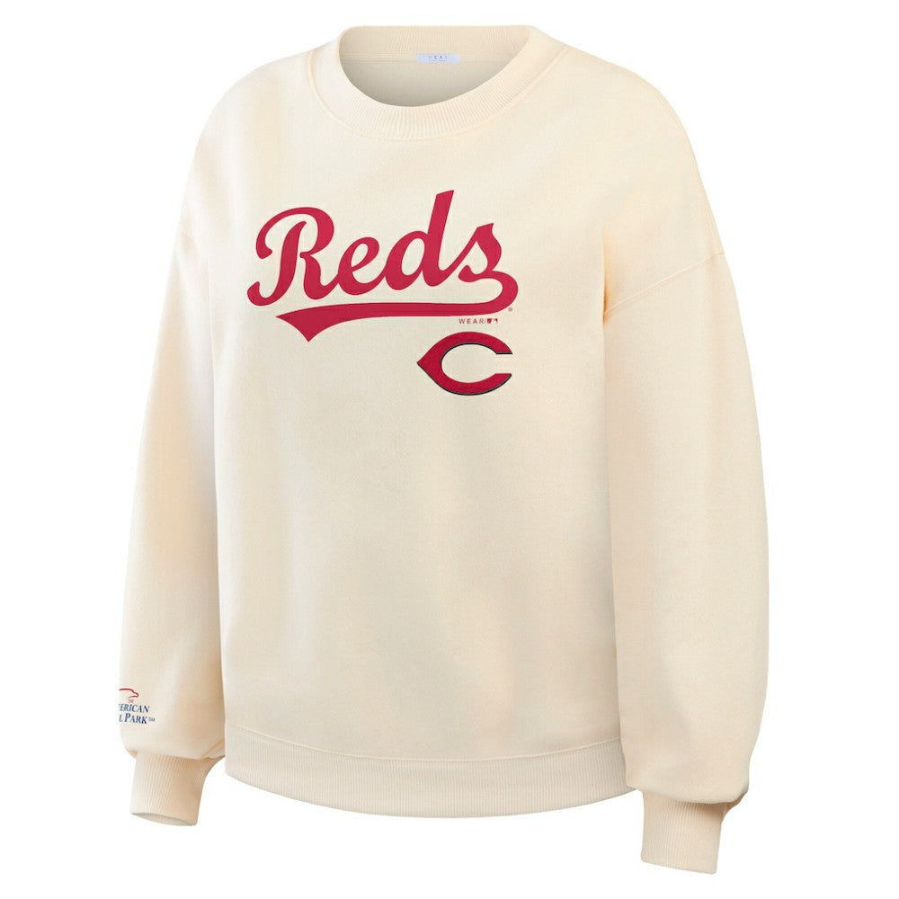 Cincinnati Reds WEAR by Erin Andrews Women's Heavyweight Crew Neck Sweatshirt - MLB Sweatshirts
