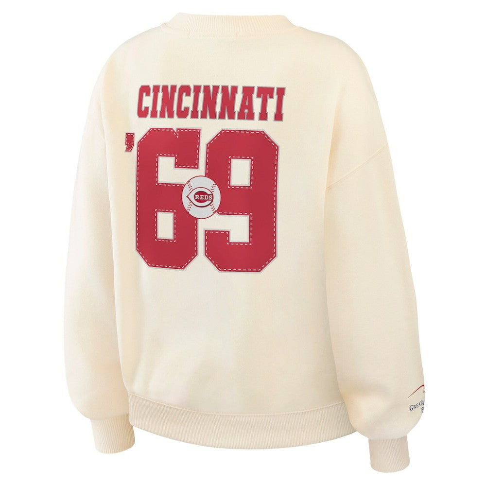 Cincinnati Reds WEAR by Erin Andrews Women's Heavyweight Crew Neck Sweatshirt - MLB Sweatshirts