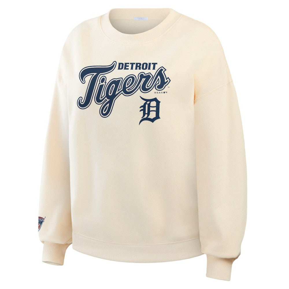 Detroit Tigers WEAR by Erin Andrews Women's Heavyweight Crew Neck Sweatshirt - MLB Sweatshirts