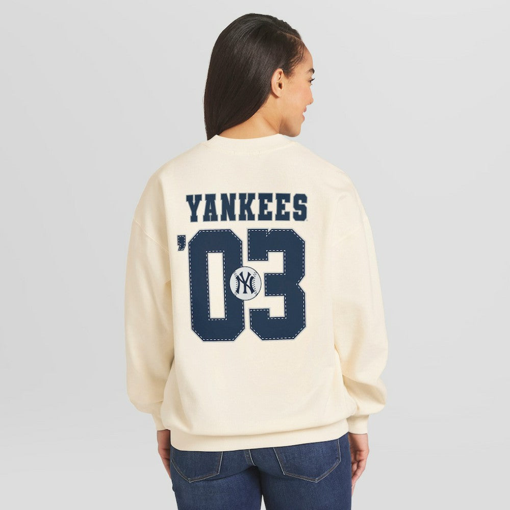 New York Yankees WEAR by Erin Andrews Women's Heavyweight Crew Neck Sweatshirt - MLB Sweatshirts