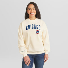 Chicago Cubs WEAR by Erin Andrews Women's Heavyweight Crew Neck Sweatshirt - MLB Sweatshirts