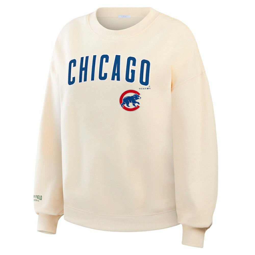 Chicago Cubs WEAR by Erin Andrews Women's Heavyweight Crew Neck Sweatshirt - MLB Sweatshirts