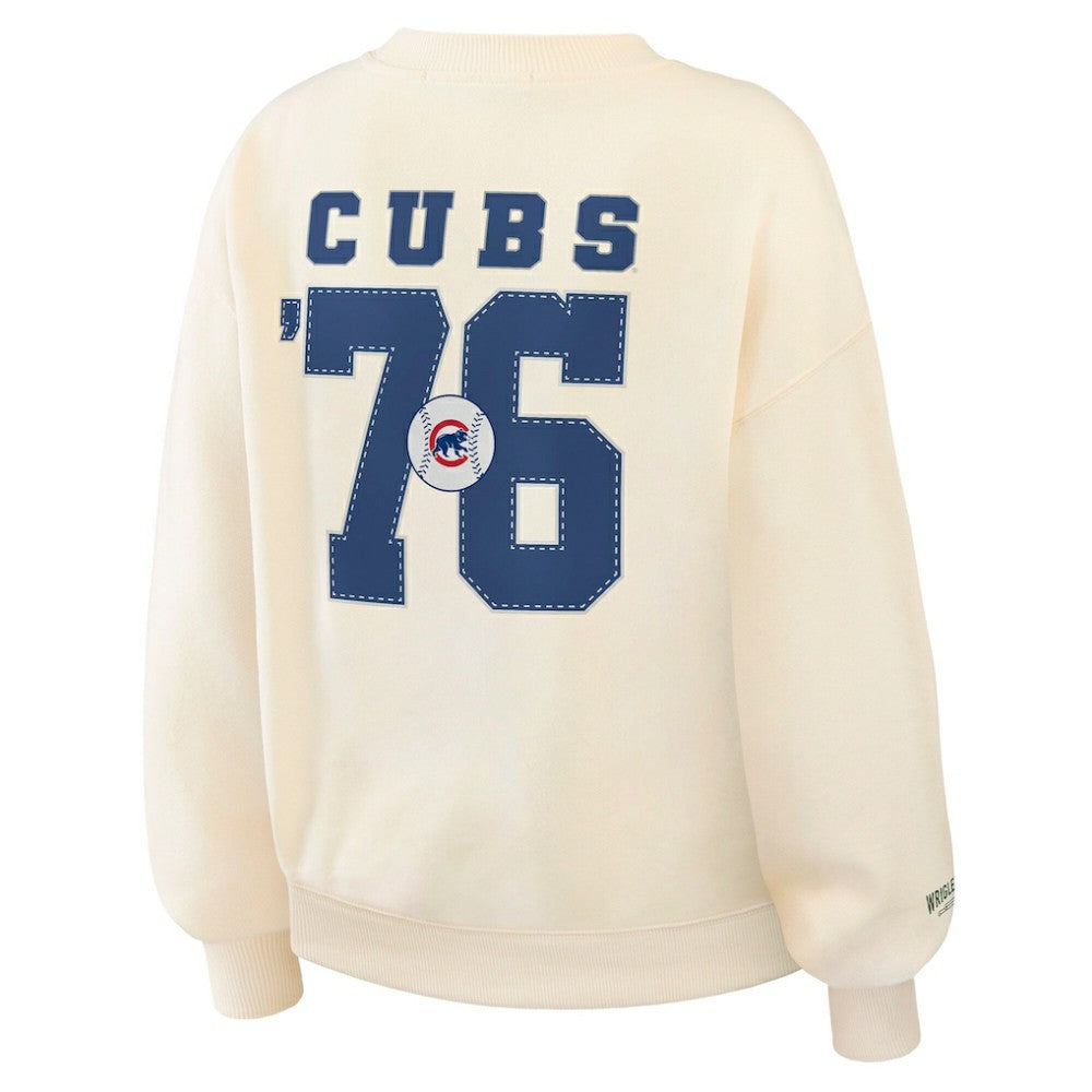 Chicago Cubs WEAR by Erin Andrews Women's Heavyweight Crew Neck Sweatshirt - MLB Sweatshirts