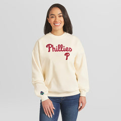 Philadelphia Phillies WEAR by Erin Andrews Women's Heavyweight Crew Neck Sweatshirt - MLB Sweatshirts