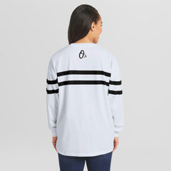 Baltimore Orioles WEAR by Erin Andrews Women's Oversized Long Sleeve Striped T-Shirt - MLB T-shirts