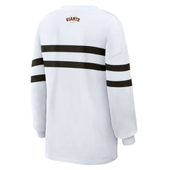 San Francisco Giants WEAR by Erin Andrews Women's Oversized Long Sleeve Striped T-Shirt - MLB T-shirts