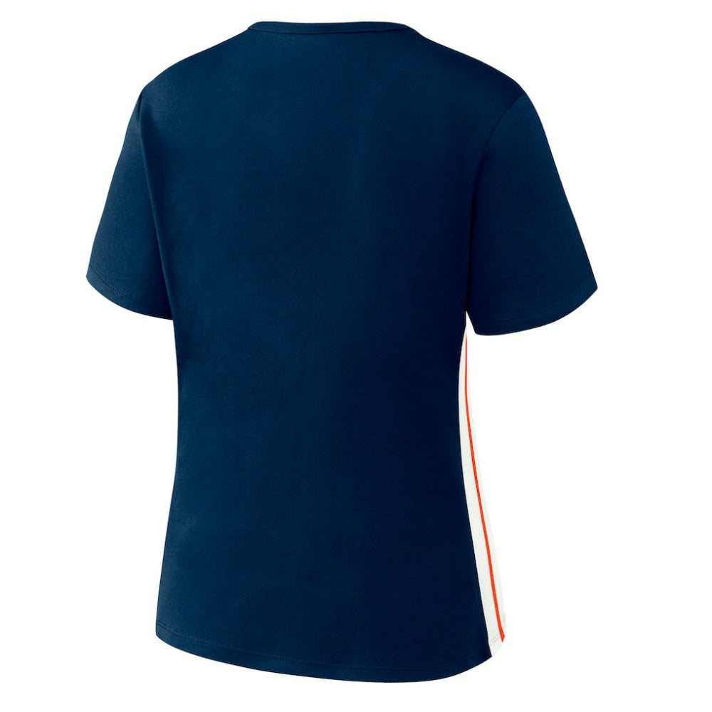 Detroit Tigers WEAR by Erin Andrews Women's Notch Neck Cropped T-Shirt - MLB T-shirts