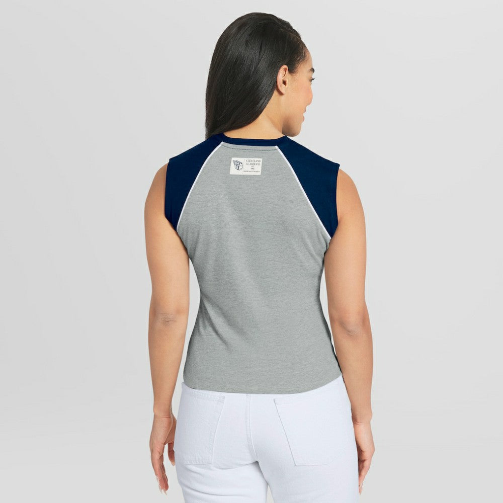 Cleveland Guardians WEAR by Erin Andrews Women's Cropped Raglan Tank Top - MLB Tanks