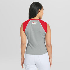 Philadelphia Phillies WEAR by Erin Andrews Women's Cropped Raglan Tank Top - MLB Tanks