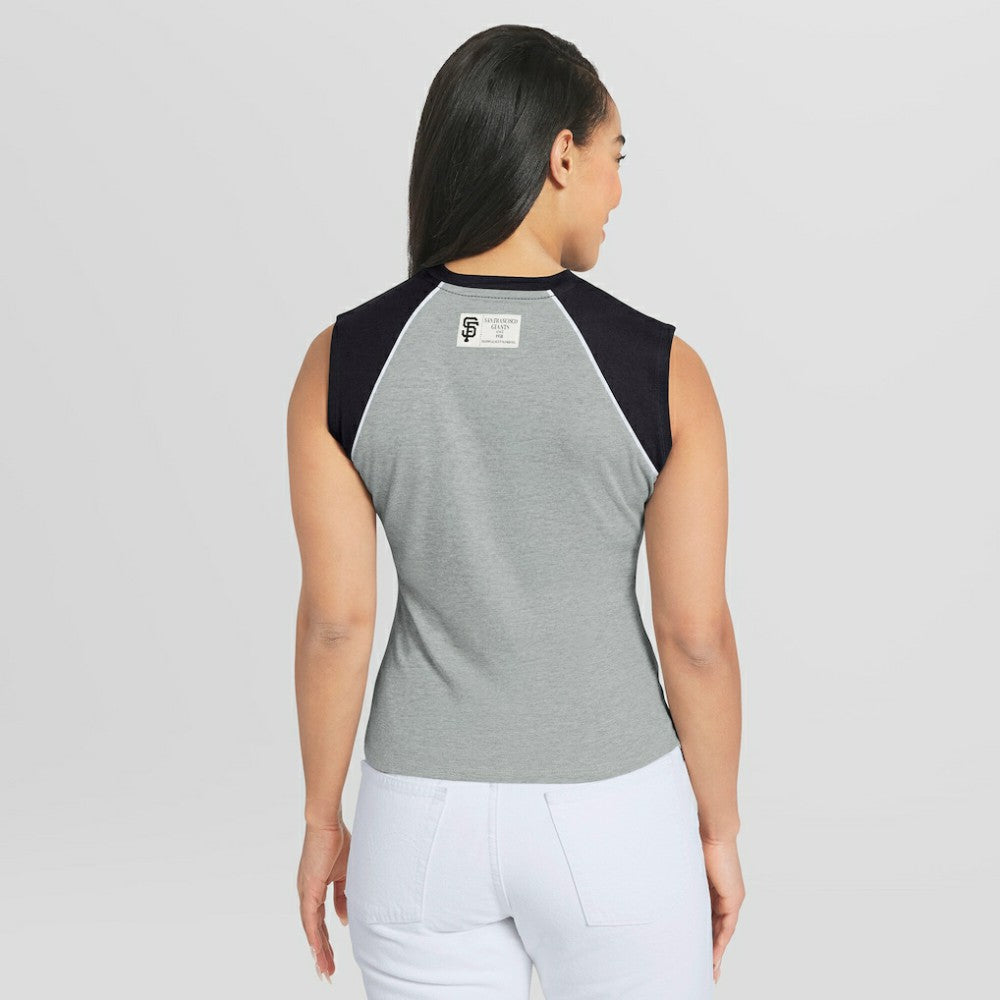San Francisco Giants WEAR by Erin Andrews Women's Cropped Raglan Tank Top - MLB Tanks