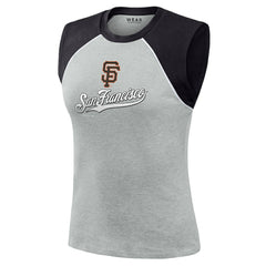 San Francisco Giants WEAR by Erin Andrews Women's Cropped Raglan Tank Top - MLB Tanks