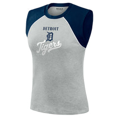 Detroit Tigers WEAR by Erin Andrews Women's Cropped Raglan Tank Top - MLB Tanks