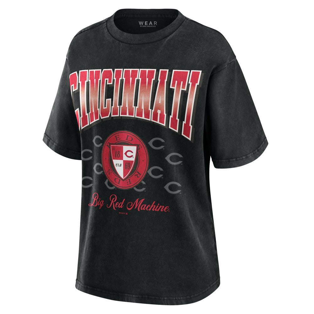 Cincinnati Reds WEAR by Erin Andrews Women's Oversized Boyfriend T-Shirt - MLB T-shirts