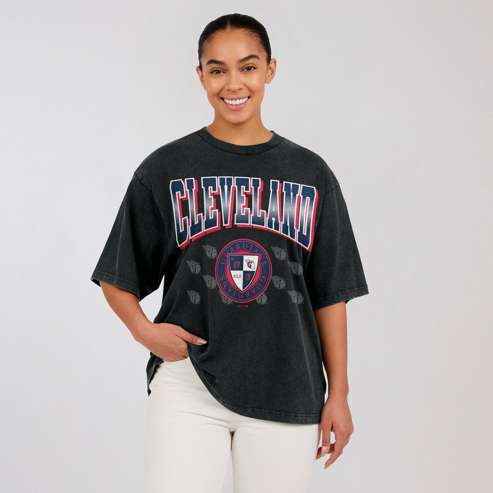 Cleveland Guardians WEAR by Erin Andrews Women's Oversized Boyfriend T-Shirt - MLB T-shirts