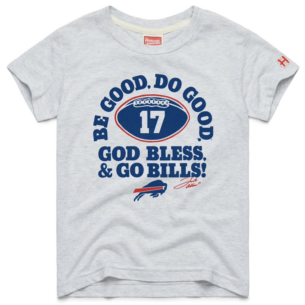 Buffalo Bills Josh Allen  Homage Youth Be Good Do Good Signature Tri-Blend T-Shirt | NFL Outlet