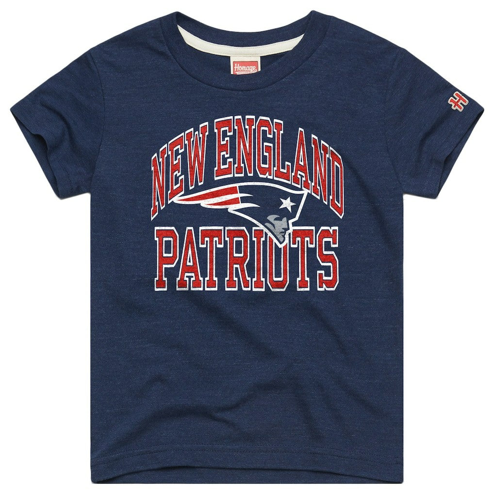 New England Patriots Homage Youth Arch Tri-Blend T-Shirt | NFL Discount