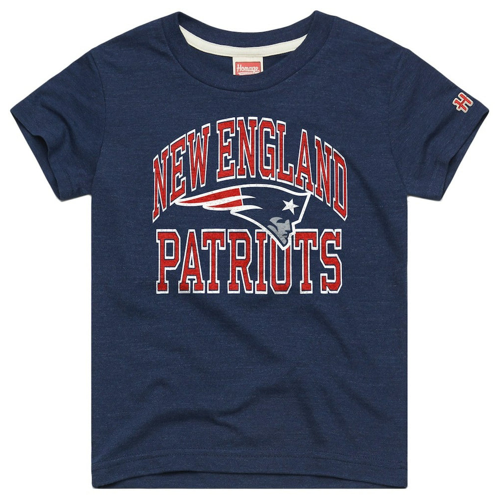 New England Patriots Homage Youth Arch Tri-Blend T-Shirt | NFL Discount