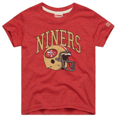 San Francisco 49ers Homage Youth Helmet Retro Tri-Blend T-Shirt | NFL Discount
