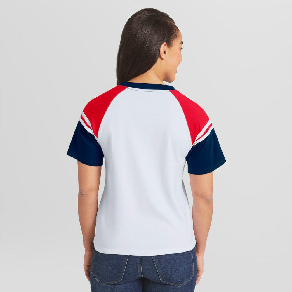 Philadelphia Phillies WEAR by Erin Andrews Women's Striped Raglan T-Shirt - MLB T-shirts