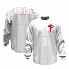 Philadelphia Phillies Fanatics Women's Baseball Stitch Spirit Jersey Long Sleeve T-Shirt - MLB Jerseys