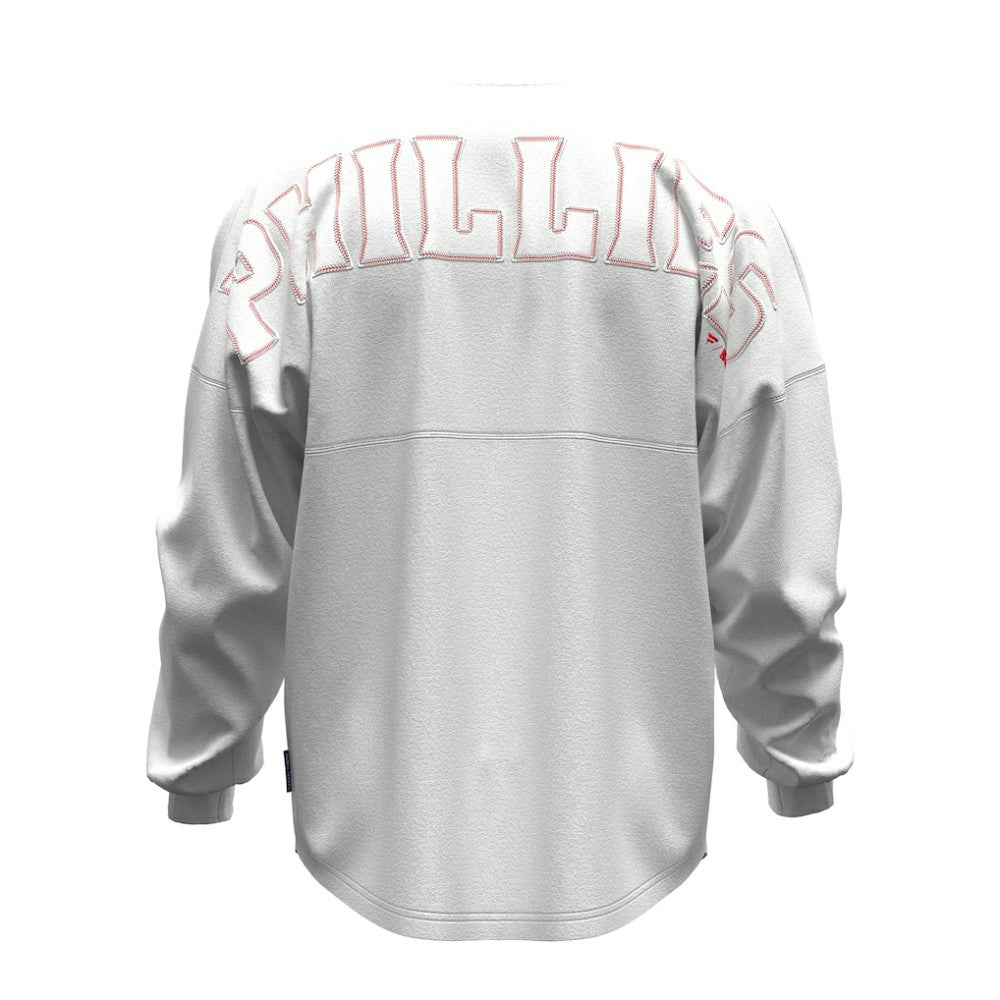 Philadelphia Phillies Fanatics Women's Baseball Stitch Spirit Jersey Long Sleeve T-Shirt - MLB Jerseys