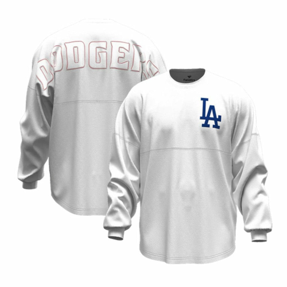 Los Angeles Dodgers Fanatics Women's Baseball Stitch Spirit Jersey Long Sleeve T-Shirt - MLB Jerseys