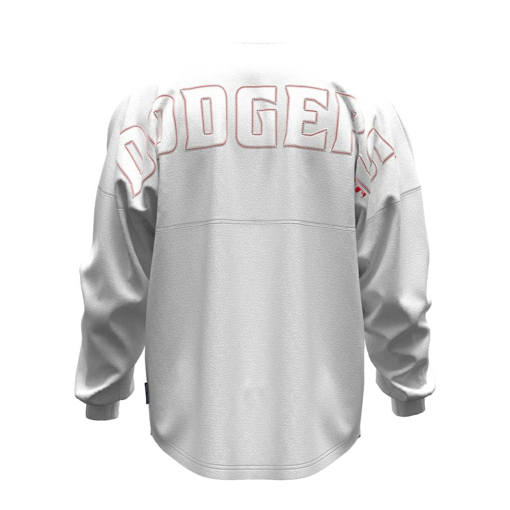 Los Angeles Dodgers Fanatics Women's Baseball Stitch Spirit Jersey Long Sleeve T-Shirt - MLB Jerseys