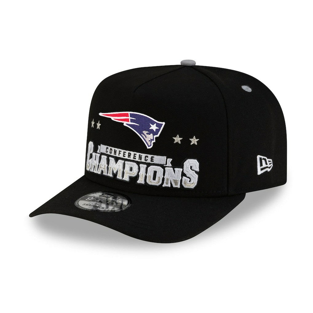 New England Patriots 2025 AFC Champions Locker Room Trophy Collection A-Frame 9FIFTY Snapback Hat | NFL Near me
