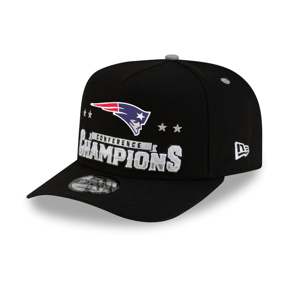 New England Patriots 2025 AFC Champions Locker Room Trophy Collection A-Frame 9FIFTY Snapback Hat | NFL Near me