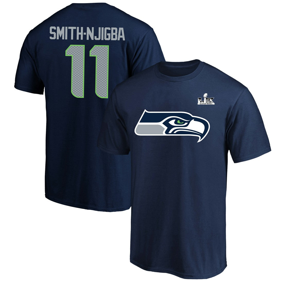 Seattle Seahawks Jaxon Smith-Njigba  Super Bowl LX Patch Big & Tall Name & Number T-Shirt | NFL Hot