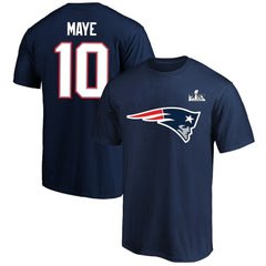 New England Patriots Drake Maye  Super Bowl LX Patch Big & Tall Name & Number T-Shirt | NFL On sale