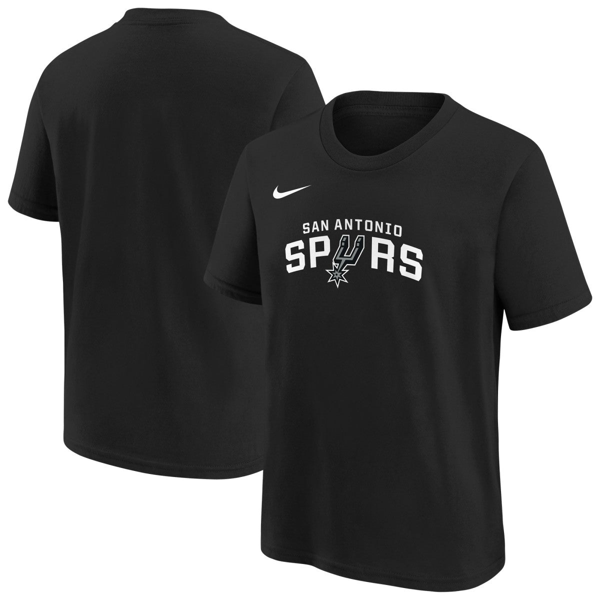 Black San Antonio Spurs Youth Team Essential Logo T-Shirt | NBA