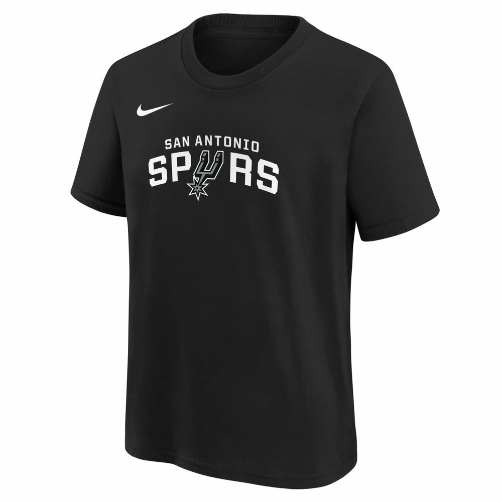 Black San Antonio Spurs Youth Team Essential Logo T-Shirt | NBA