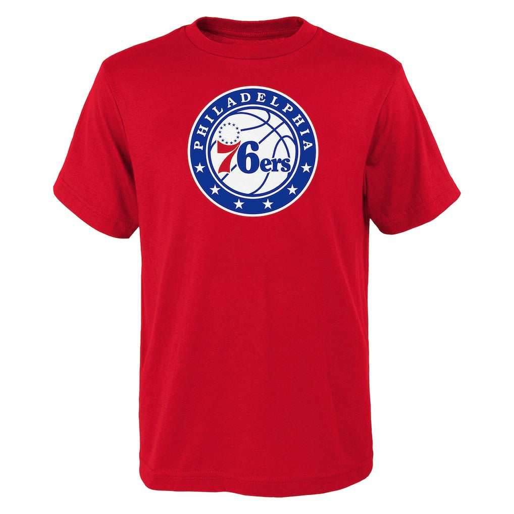 Red Philadelphia 76ers Outerstuff Youth Primary Logo T-Shirt | NBA