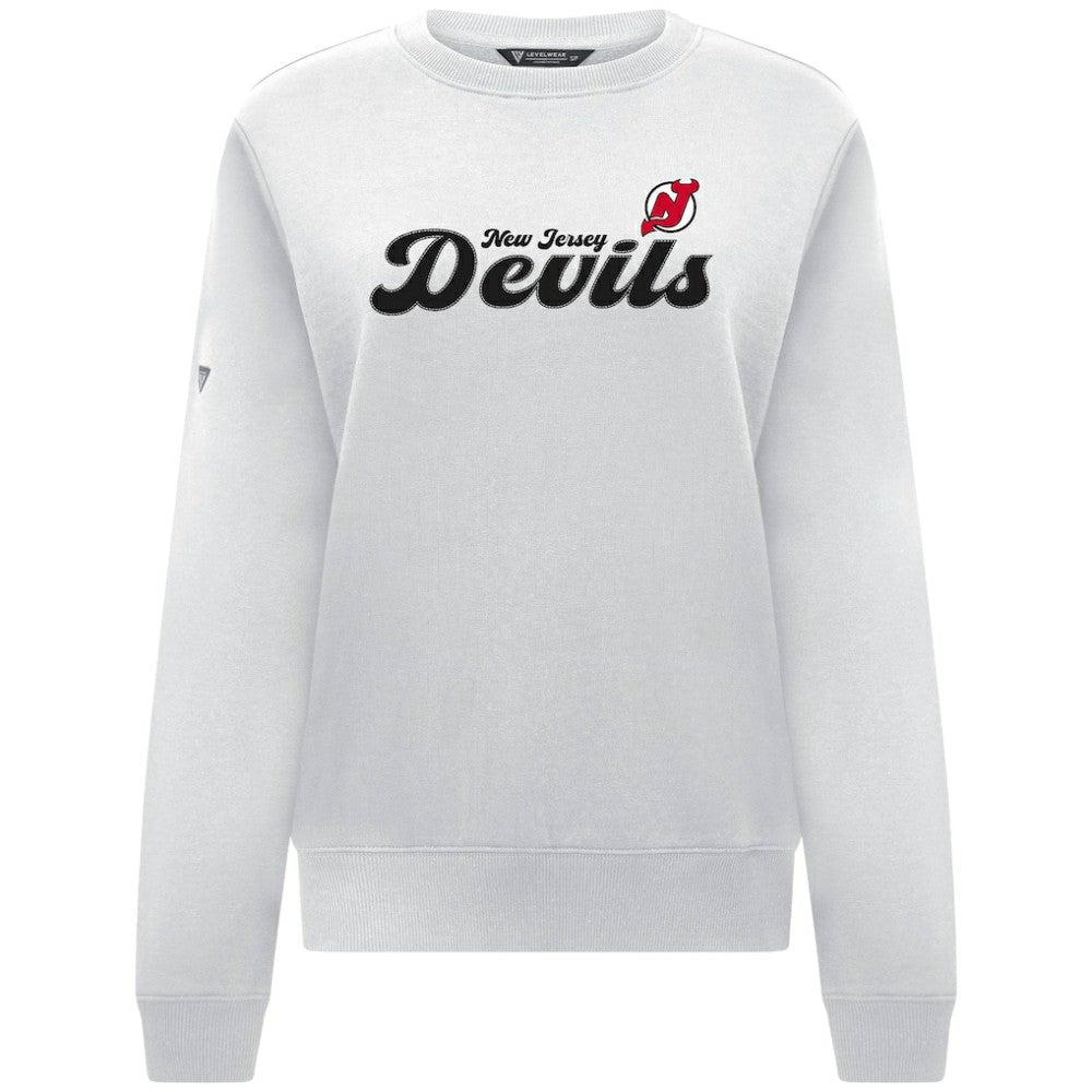 New Jersey Devils Levelwear Women's Yvette Big Script Tri-Blend Sweatshirt -  NHL Sweatshirts
