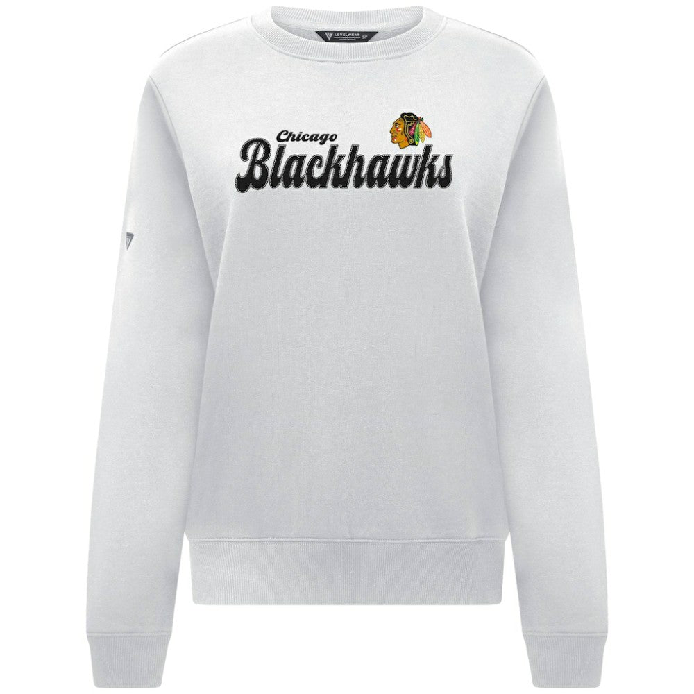 Chicago Blackhawks Levelwear Women's Yvette Big Script Tri-Blend Sweatshirt -  NHL Sweatshirts