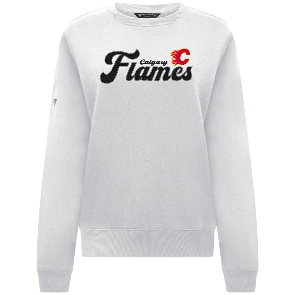 Calgary Flames Levelwear Women's Yvette Big Script Tri-Blend Sweatshirt -  NHL Sweatshirts