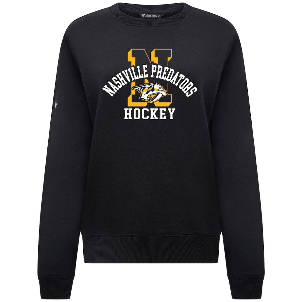 Nashville Predators Levelwear Women's Yvette Limelight Big Letter Sweatshirt -  NHL Sweatshirts