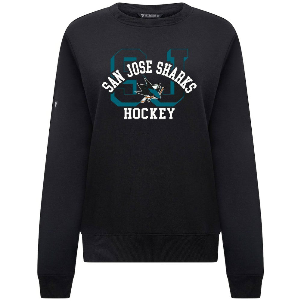 San Jose Sharks Levelwear Women's Yvette Limelight Big Letter Sweatshirt -  NHL Sweatshirts